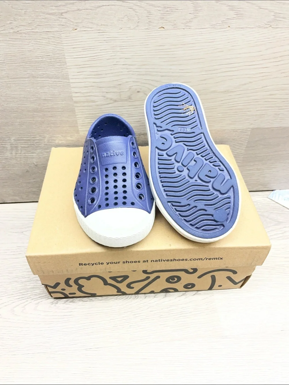 Native Kids Water Shoe in Lavender with White Toe #266